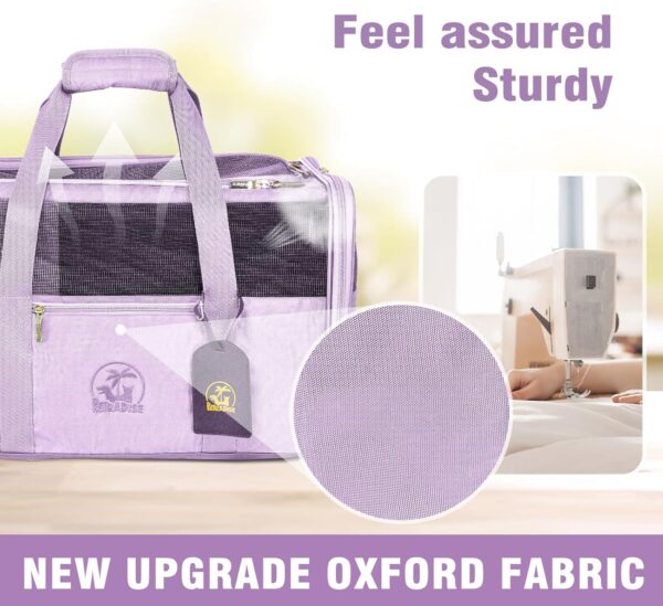 Luxury Pet Carrier for Dogs, Cats, Puppies - Airline TSA Approved, Durable Anti-Scratch Fabric, Soft-Sided, Consistent Airflow, Foldable Design, Cushion Pad, Travel (Lilac, Medium) - Image 2