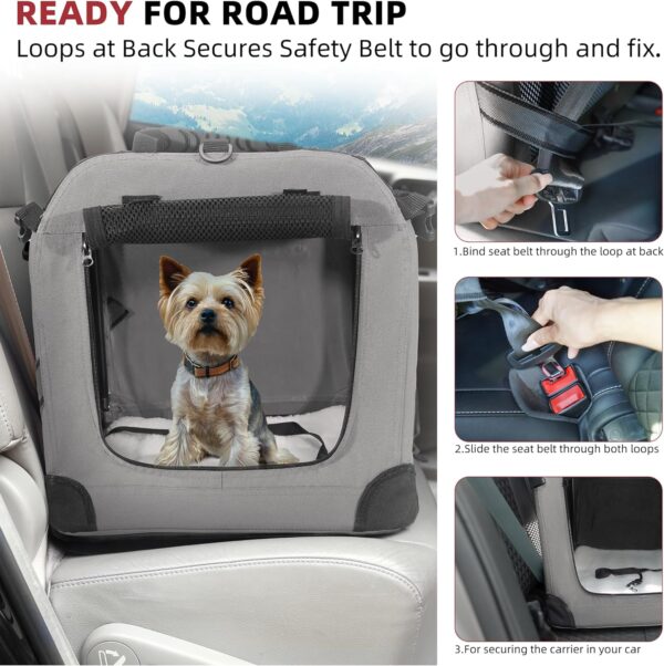 Large Cat Carrier for 2 Cats Small Medium Dogs, Soft Pet Carrier 24x17x17 for Traveling with Warm Blanket Foldable Bowl and Washable Pad - Image 2