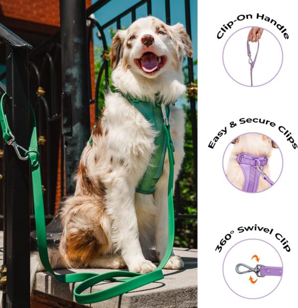 Dog Harness and Leash Set | BearBone No Pull Dog Harness and Waterproof Dog Collar and Leash Set | Heavy Duty Dog Harness, Leash and Collar | Medium Dog Harness, Leash and Collar (Lilac, Medium) - Image 3