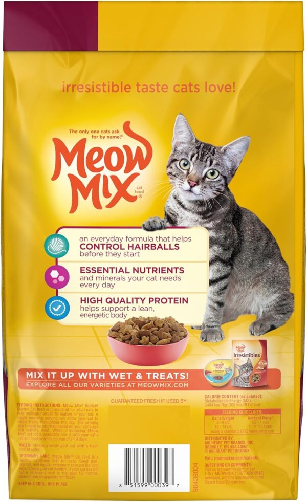 Meow Mix Hairball Control Dry Cat Food, 3.15 Pound Bag (Pack of 4) - Image 2