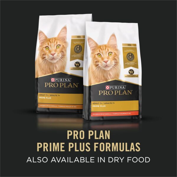 Purina Pro Plan Grain Free Senior Wet Cat Food Pate, SENIOR Adult 7+ Prime Plus Chicken Entree - (Pack of 24) 3 oz. Pull-Top Cans - Image 8