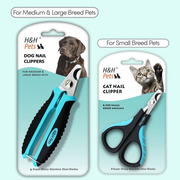 Cat Nail Clippers by H&H Pets - Razor Sharp Stainless Steel Blades Sturdy Non Slip Handles - Cats & Small Animal Accessories Professional at Home Grooming - Image 7