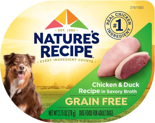 Nature's Recipe Grain Free Wet Dog Food, Chicken & Duck Recipe, 2.75 Ounce Cup (Pack of 12) - Image 4