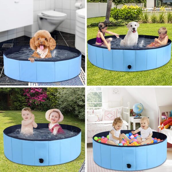 MorTime Foldable Dog Pool Portable Pet Bath Tub Large Indoor & Outdoor Collapsible Bathing Tub for Dogs and Cats (L, 63" x 12") - Image 5