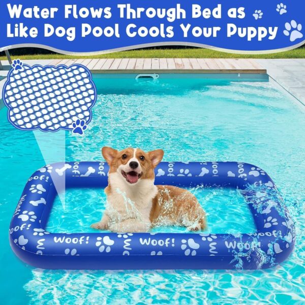 56" x 31" Dog Floats for Pool, River and Ocean, Dog Pool Float with 78” Tow Rope, Dog Pool Floats for Pets, Kids and Adults up to 176 lbs - Image 2