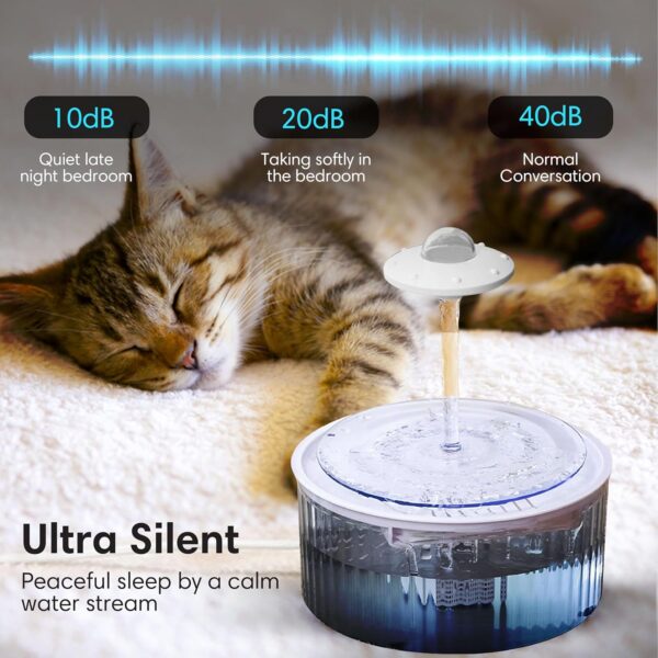 MITSUKI Cat and Dog Water Fountain with 3 Liter Refillable Bowl, Automatic Plastic Dispenser with Advanced Filter, Cute Tabletop, Floor, or Counter Machine, Cute UFO Topper - Image 5