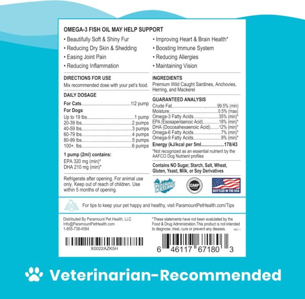 Omega 3 Fish Oil for Dogs and Cats | Premium Quality Omega 3 Supplement for Dogs and Cats (16 Ounce) - Image 4