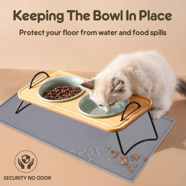 Dog Cat Food Mat Dog Feeding Mat for Food and Water Silicone Pet Food Mat Dog Water Bowl Mat Dog Food Dish Mats for Floors Waterproof Nonslip Dog Placemat Tray to Stop Messes on Floor - Image 8