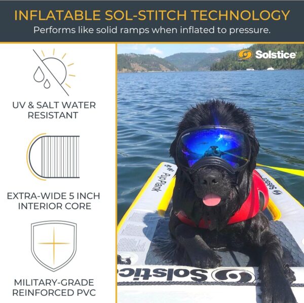 SOLSTICE ORIGINAL Inflatable Pup Plank Dog Float Floating Ramp Ladder for Pools Boats Docks | Dog On Water Ladder Steps | for Swimming Pets Up to 200 Pounds | Claw Friendly Safe & Easy for Large Dogs - Image 8