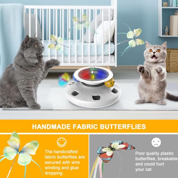 4 in 1 Cat Toys Rechargeable with 2000mAh Battery, Interactive Cat Toys for Indoor Cats, Track Balls Kitten Toy, Fluttering Butterfly, Electronic Whack a Mole for All Breeds - Image 4