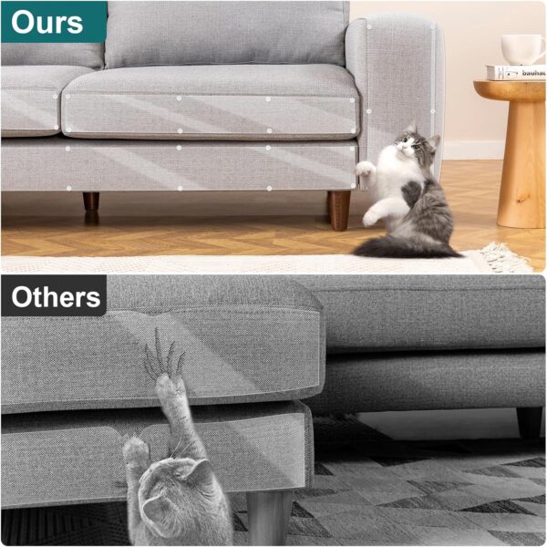 Anti Cat Scratch Furniture Protector, Cat Couch Protector from Cat Claws, Single Side Sticky Cat Tape for Furniture, Self-Adhesive Clear Cat Scratch Deterrent for Furniture (236 x 12 Inches) - Image 5