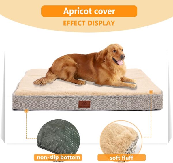 Dog Bed for Large Dogs and Medium Dogs.Dog Crate Bed,Dog Mat with Waterproof Urine Proof Liner.Luxury and Super Soft Dog Bed.with Removable and Washable Bed Cover and Lining Grey pet Bed - Image 4