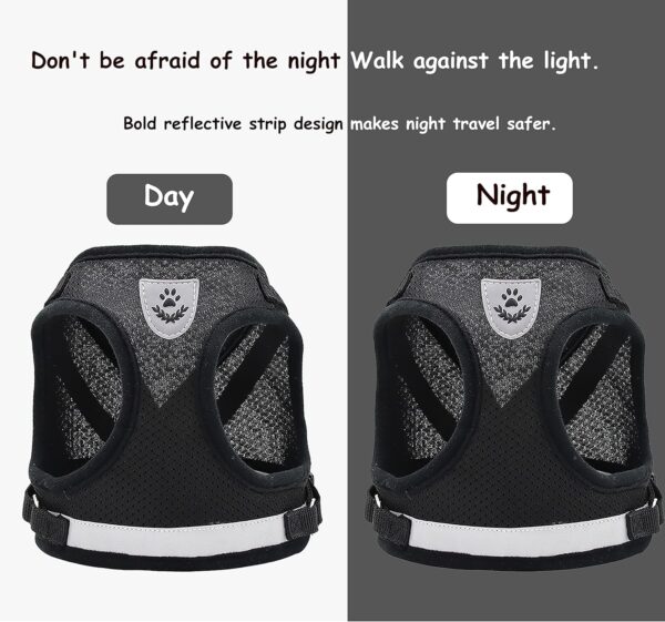 Step in Dog Harness and Leash Set,Reflective Adjustable Soft Mesh Breathable Pet Vest Dog Harnesses Set, No Chock No Pull Padded Puppy Harnesses for Small Dogs and Cats (Black, Large) - Image 6