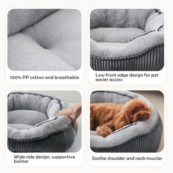 SIWA MARY Dog Beds for Small Medium Large Dogs & Cats. Washable Pet Bed, Orthopedic Dog Sofa Bed, Luxury Wide Side Fancy Design, Soft Calming Sleeping Warming Puppy Bed, Anti-Slip Bottom - Image 5