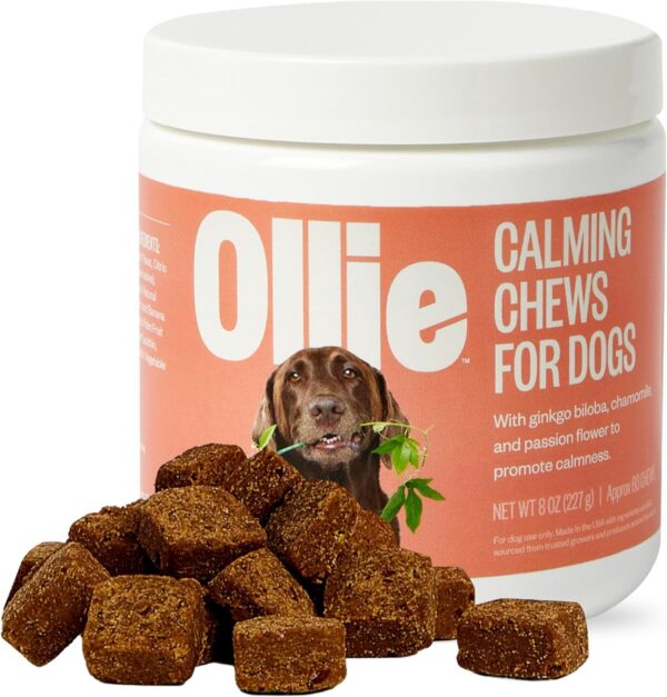 Ollie Chill Pills Calming Supplements for Dogs - Anxiety Relief for Dogs - Calming Bites for Dogs - Dog Melatonin - Dog Stress and Anxiety Relief - Calming Chews for Dogs - 60 Count Appx.