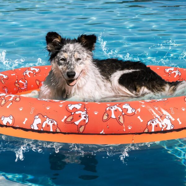 55'' x 35'' Dog Pool Float, Dog Floats for Pool, Pool Rafts for Dogs, Inflatable Pool Floats for Small Medium and Large Dogs, Pool Floats for Dogs for Lake River Pool Scratch Resistant - Image 5