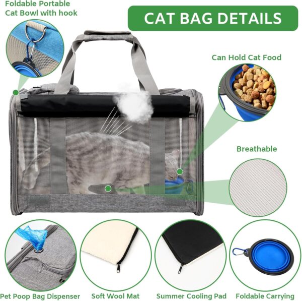 Cat Carrier for Cats Under 20 lbs,Soft Kitty Carriers for Cats,Puppy Carrier for Small Dogs,Foldable Dog Travel Carriers Hard - Image 3