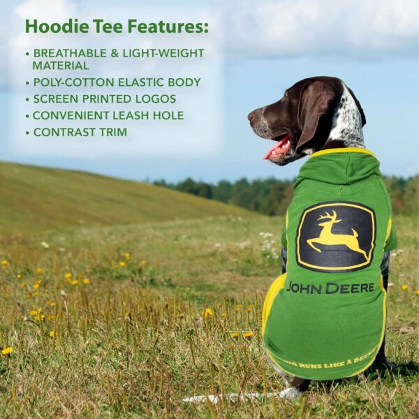 Pets First John Deere Dog Hoodie T-Shirt, Small. Warm Pet Clothing with Hood for Pets, Dogs, Cats, Puppies, Kittens. Soft, Comfortable, Stretchable, Durable Pet Hoody CAT Tee Shirt & Jacket - Image 2