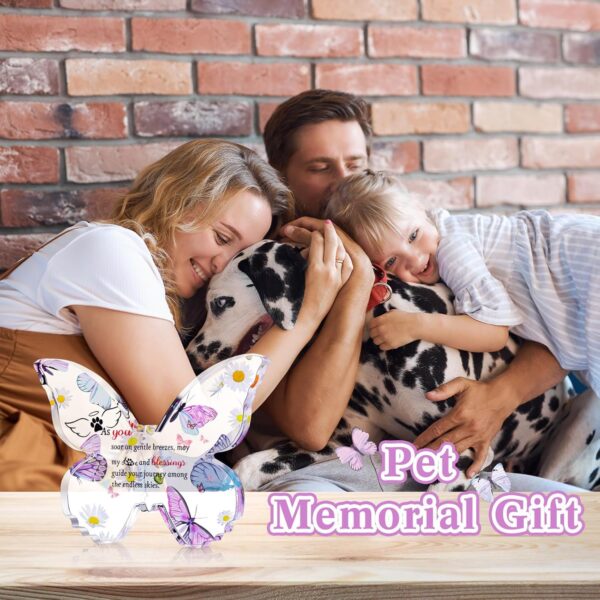 Pet Memorial Gift Dog Sympathy Gift for Loss Bereavement Crystal Acrylic New Butterfly Decor Remembrance Gifts Cat Memorial Gifts Crystal Acrylic Condolence Gifts for Loss of Loved One - Image 5