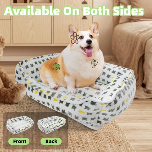 Dog Sofa Bed, Anti-Anxiety Bed for Medium Dog, Rectangle Washable Bed with White Mattress, Medium … - Image 4