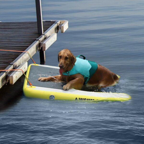 Inflatable Dog Water Ramp Pool Float Floating Ladder Steps for Dogs Safe and Easy Access to Water for Dogs Boat Ramp for Pool, Lake, Boat, Dock, with Non-Slip Pad & High Visibility - Image 6