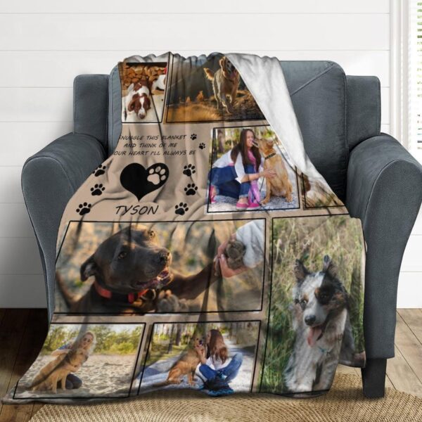 Custom Dog Blanket Personalized Pet Memorial Blanket in Memory of Dog Photo Blanket - Pet Memorial Gifts for Loss of Dog, Loss of Pet Remembrance Gift, in Loving Memory Blanket for Pet Owner Dog Lover - Image 2