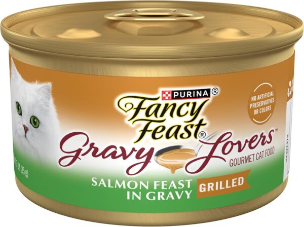 Purina Fancy Feast Gravy Lovers Salmon Feast Gourmet Cat Food in Wet Cat Food Gravy - (Pack of 24) 3 oz. Cans