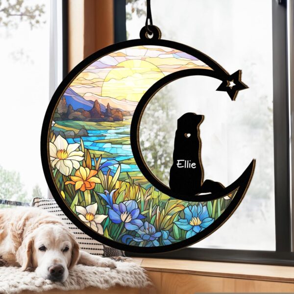 Dog Memorial Suncatcher, Personalized Pet Memorial Suncatcher with Custom Dog Breed and Name, Dog Memorial Gifts For Loss Of Dog, Dog Bereavement Gift SC60 - Image 2