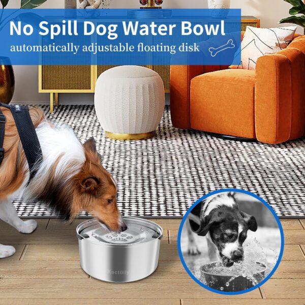 3L/101oz Large Capacity Dog Water Bowl Stainless Steel No Spill Dog Bowls Slow Drinking Dog Water Feeder Dispenser - Image 2