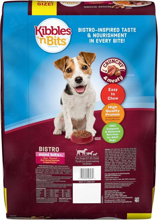 Kibbles 'n Bits Bistro Mini Bits Small Breed Oven Roasted Beef Flavor Dry Dog Food, 16 Pound Bag - Image 3