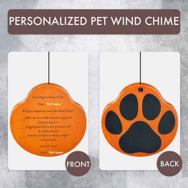 Dog Memorial Gifts for Loss of Dog, Personalized Pet Memorial Wind Chime, 28" Loss of Dog Sympathy Gift, Pet Bereavement Remembrance Memorial Gifts for Dogs, Cats - Image 2