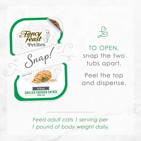 Purina Fancy Feast Petites Gourmet Gravy Wet Cat Food, Petites Grilled Chicken With Rice Entree - (Pack of 12) 2.8 oz. Tubs - Image 8