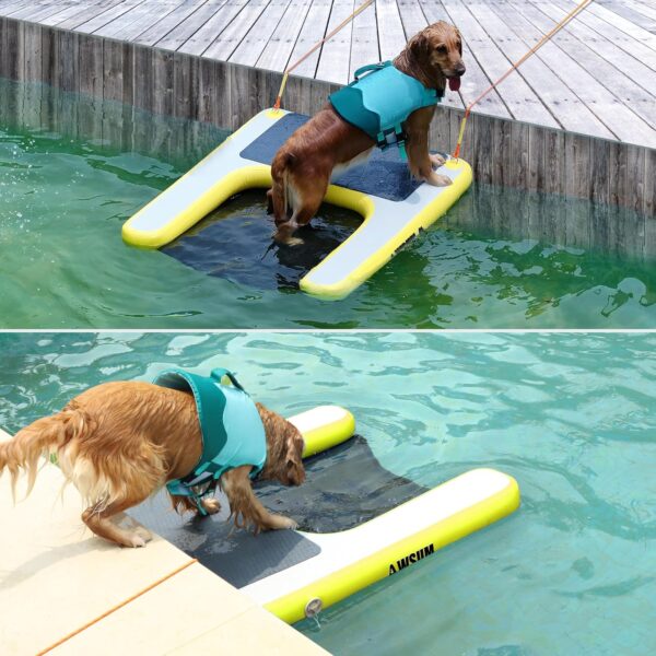 Inflatable Dog Water Ramp Pool Float Floating Ladder Steps for Dogs Safe and Easy Access to Water for Dogs Boat Ramp for Pool, Lake, Boat, Dock, with Non-Slip Pad & High Visibility - Image 7