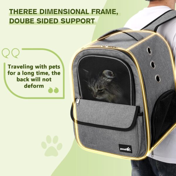 Pecute Cat Backpack with interactive window, Cat Backpack Carrier with Breathable Scratch-Resistant Mesh, 2 Side Openings, Backpack for Cats, Puppies or Rabbits,Great for Travel Hiking Camping - Image 4