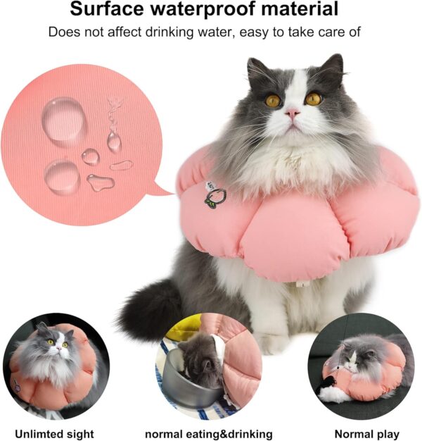 HiDREAM Cat Cone Collar,Cute Waterproof Elizabethan e Collar for Cats,Anti-Bite Lick Wound Healing Safety Cat Recovery Collar,All-Season Style - Image 2