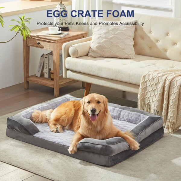 FURTIME Orthopedic Bed for Large Dogs, XL Washable Dog Beds Large Sized Dog, Comfy Supportive Foam Pet Couch Bed with Removable Washable Cover, Waterproof Extra Large Sofa Bed Foam and Nonskid Bottom - Image 6