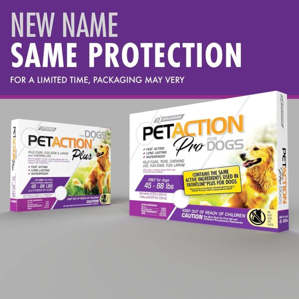 Pet Action Plus Flea & Tick Treatment for Large Dogs, 45-88 lbs, 3 Month Supply - Image 2