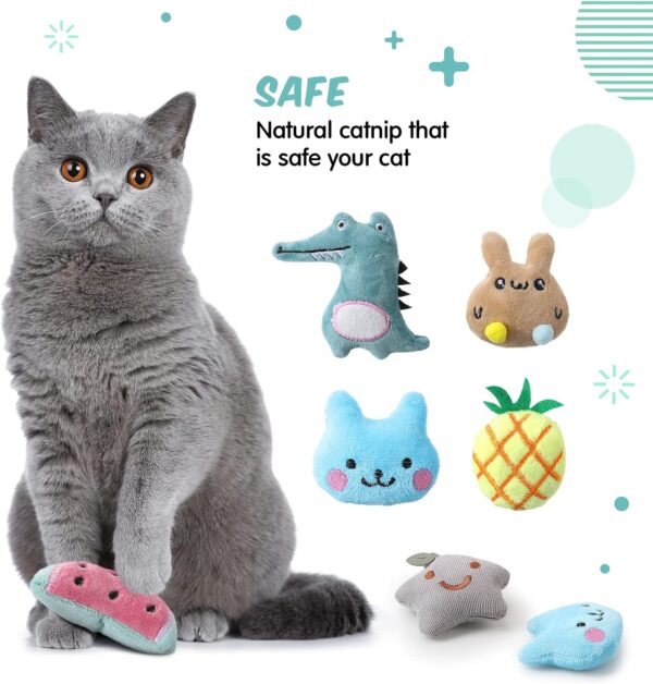 20 Pieces Catnip Toys for Indoor Cat Plush Cat Chew Toys Lovely Kitten Catnip Toys Cat Toys Kitten Entertaining Interactive Cat Toys for Cat Kitten (Lovely) - Image 6