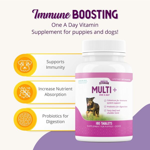 Health Extension Lifetime Multivitamin and Minerals for Dogs & Puppies, Supplements for Immune System, Digestion, Joint Support, Coat & Skin, Contains Vitamin A, D, E, K, B12, 180 Tablets - Image 4