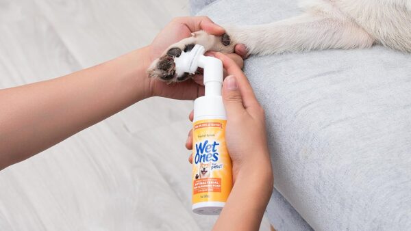 Wet Ones for Pets Antibacterial Dog Paw Cleansing Foam with Built-in Paw Scrubber Brush, Tropical Splash Scent | Dog Paw Cleaner with Antibacterial Foam and Brush, 5 oz - 6 Pack - Image 4