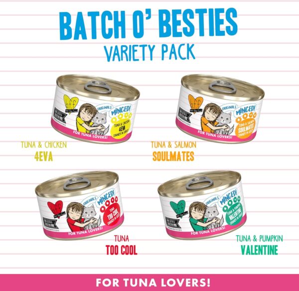 Weruva Best Feline Friend (B.F.F.), Batch 'O Besties Variety Pack, Wet Cat Food, 3oz Can (Pack of 12) - Image 7