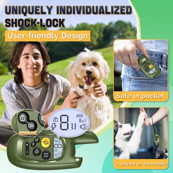 Dog Shock Collar with Remote - [2024 Newly Upgraded] Dog Training Collar for Small Medium Large Dogs, Rechargeable E Collar for Dogs Training, IPX7 Waterproof Electric Collar with Unique Shock-Lock - Image 2