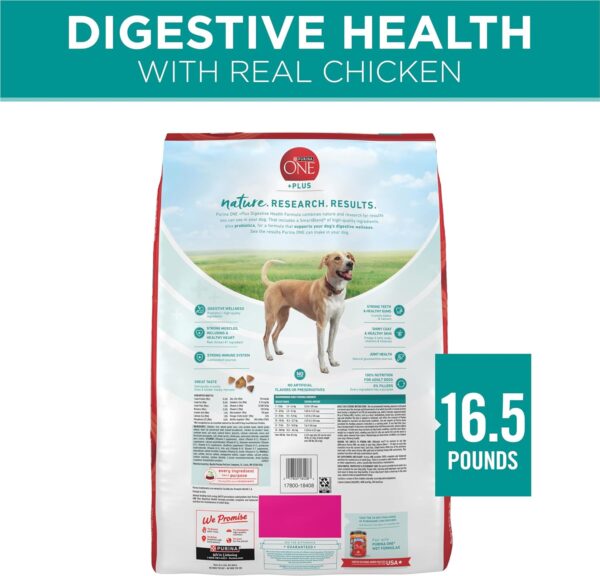 Purina One Plus Digestive Health Formula Dry Dog Food Natural with Added Vitamins, Minerals and Nutrients - 16.5 lb. Bag - Image 6