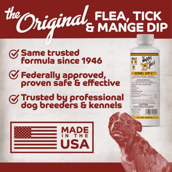 Happy Jack Kennel Dip Dog Flea and Tick Treatment & Prevention, Made in USA, Spray Yard & Home 30-Day Control, Kills Fleas, Ticks, Deer Ticks, Mange, Lice, for Puppies, Small to Large Dogs (16 oz) - Image 5