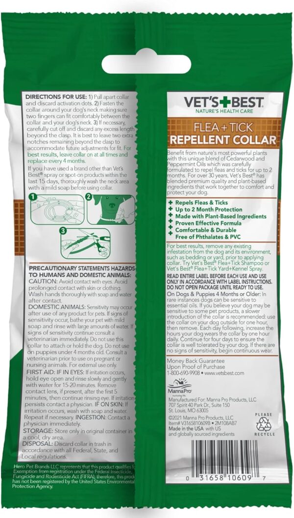 Vet's Best Flea and Tick Repellent Collar for Dogs - Flea and Tick Prevention for Dogs - Plant-Based Ingredients - Small to Large Dog Flea Collar - Up to 20” Neck Size - Image 2