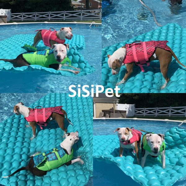 Durable Dog Life Jacket, Adjustable Ripstop Pet Safety Vest, Dog Lifesaver with Rescue Handle for Small Medium or Larger Dogs, Eliminate Anxiety/Tension, Enhanced buoyancy, Swimming,Mermaid-L - Image 3