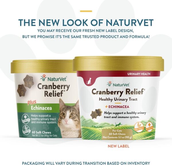 NaturVet Cranberry Relief Plus Echinacea for Cats, 60 ct Soft Chews, Made in The USA with Globally Source Ingredients - Image 2