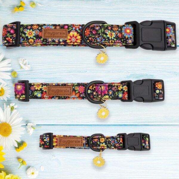 Faygarsle Floral Dog Collar for Girls and Female Dogs Soft and Fancy Pet Collar with Flower Design Ideal Black Dog Collar for Small Medium Large Dogs M - Image 7