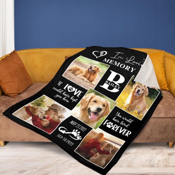 Custom Blankets With Photos, Personalized With Pet Photo Picture Blanket, Dog Remembrance Gift, Dog Memorial Gifts For Loss Of Dog, Loss Of Pet Sympathy Gift Dog, Pet Memorial Gifts For Dogs - Image 3