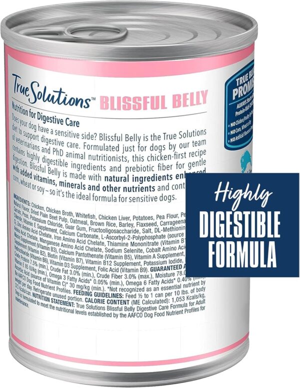 Blue Buffalo True Solutions Blissful Belly Wet Dog Food, Digestive Care Formula, Helps Maintain Stool Quality, 12.5-oz. Cans (12 Count) - Image 2